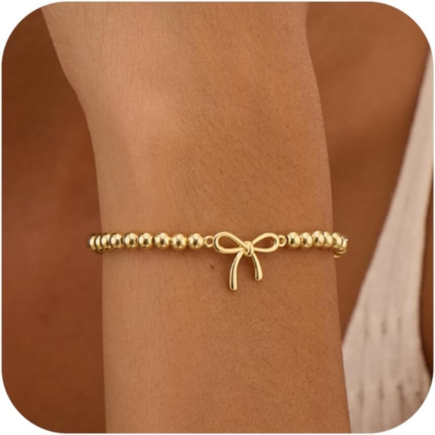 452f36b5c40b84e88f40c2790477d74e.jpg Charming Beaded Stretch Bracelet - Perfect Stocking Stuffer for Women, Dainty Stackable Jewelry Gift for Christmas - Image 1