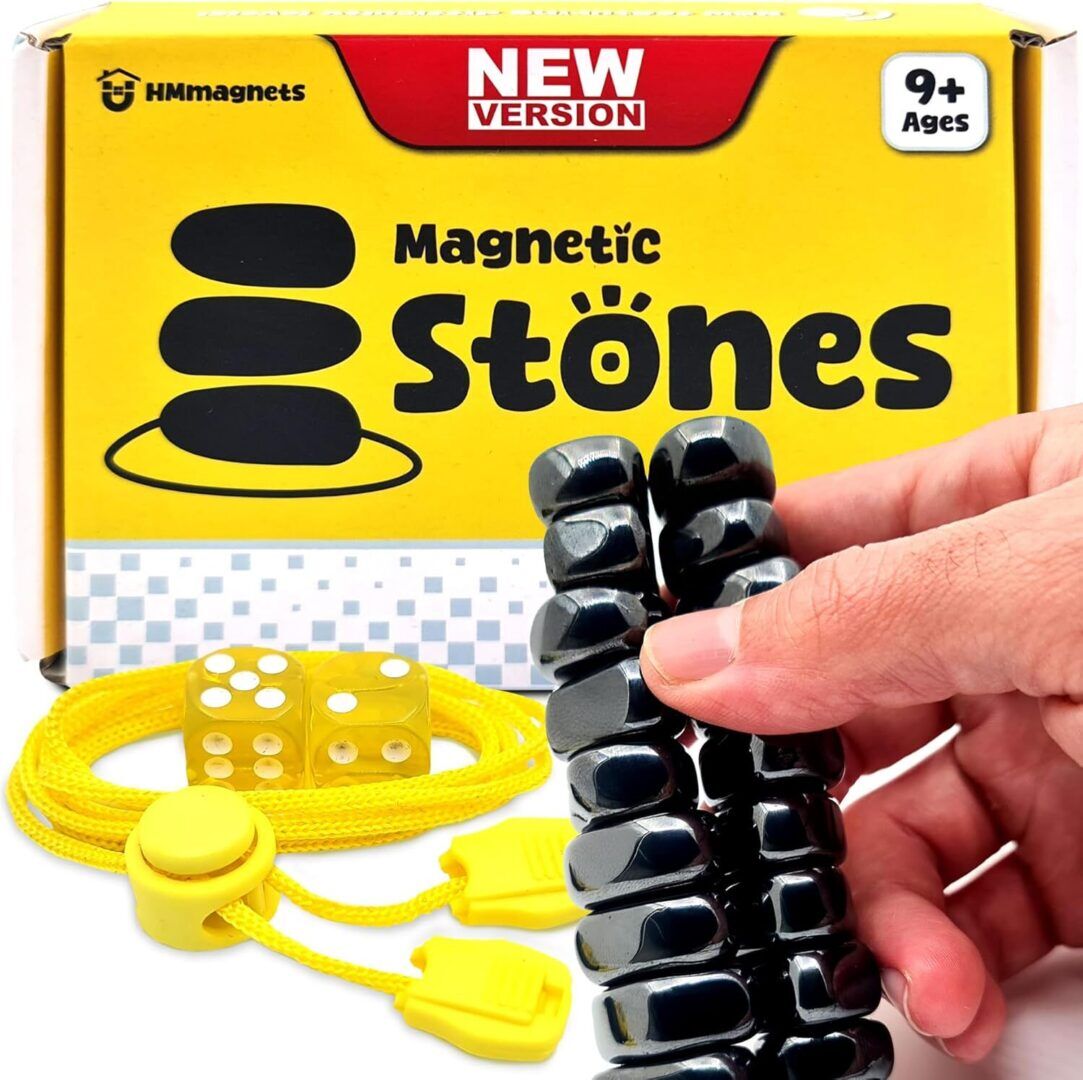 Premium Upgraded Multi-Level Magnet Chess Game - Complete Set with 20 Larger Stones, Adjustable Rope, 2 Dice & Travel Pouch - Perfect for Kids & Adults! - Image 1